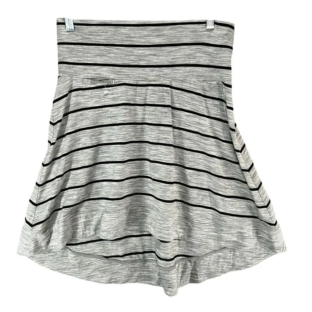 Icebreaker Gray and Black Striped Mini Skirt - Picture 2 of 11